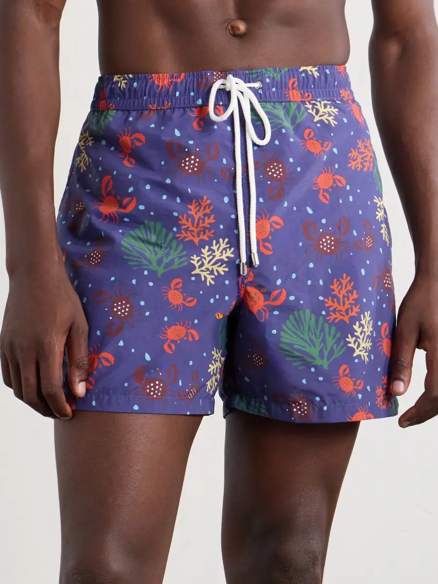 Drake's Straight-Leg Mid-Length Printed Swim Shorts - Men | Thumbnail 2 Drake's Straight-Leg Mid-Length Printed Swim Shorts - Men | Thumbnail 2
