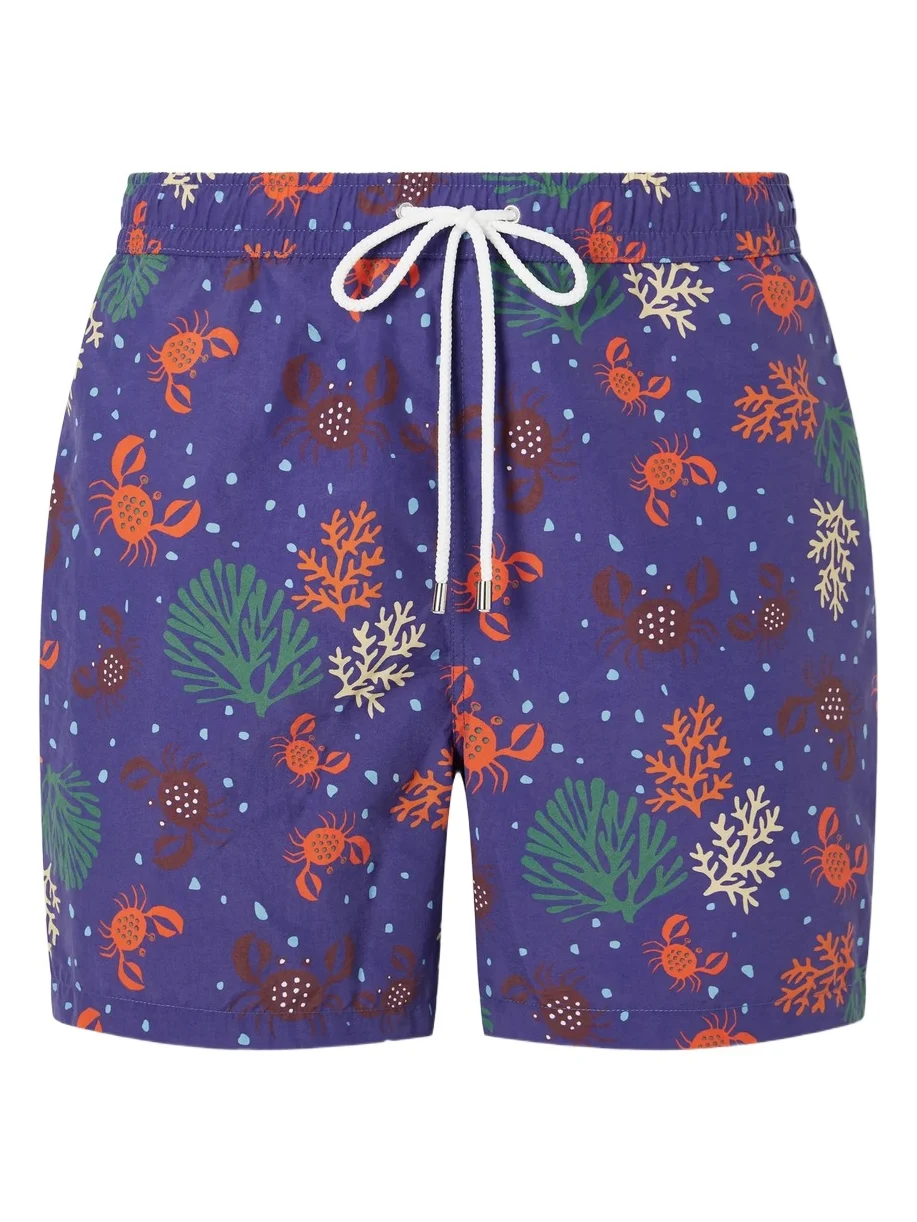 Drake's Straight-Leg Mid-Length Printed Swim Shorts - Men