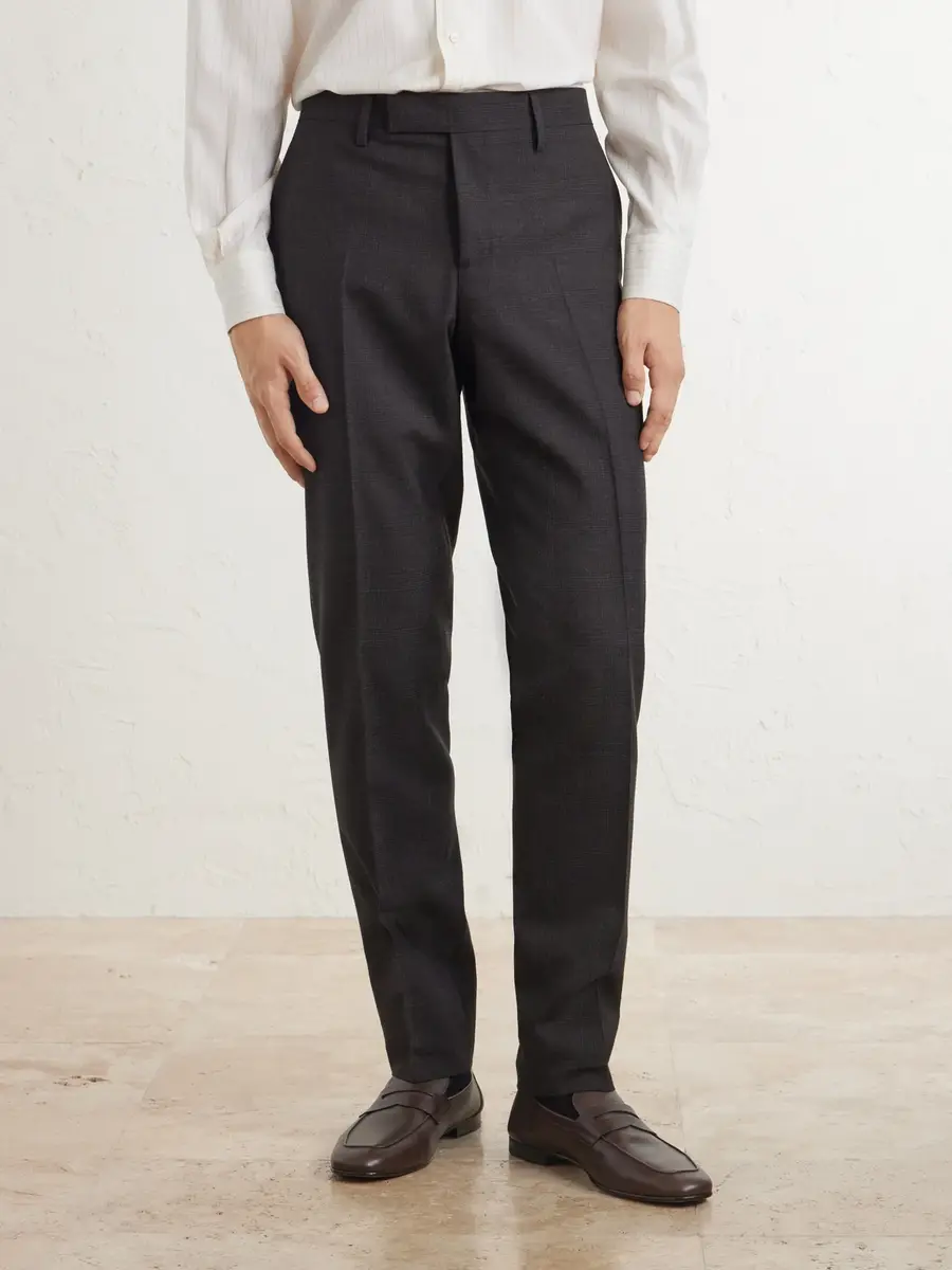 Lardini Prince of Wales Checked Straight-Leg Wool Trousers - Men | Thumbnail 3 Lardini Prince of Wales Checked Straight-Leg Wool Trousers - Men | Thumbnail 3