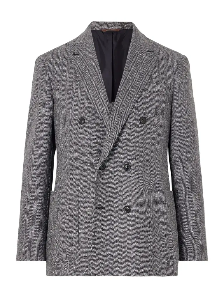 Canali Kei Double-Breasted Herringbone Wool and Cashmere-Blend Suit Jacket - Men | Image 1 Canali Kei Double-Breasted Herringbone Wool and Cashmere-Blend Suit Jacket - Men | Image 1