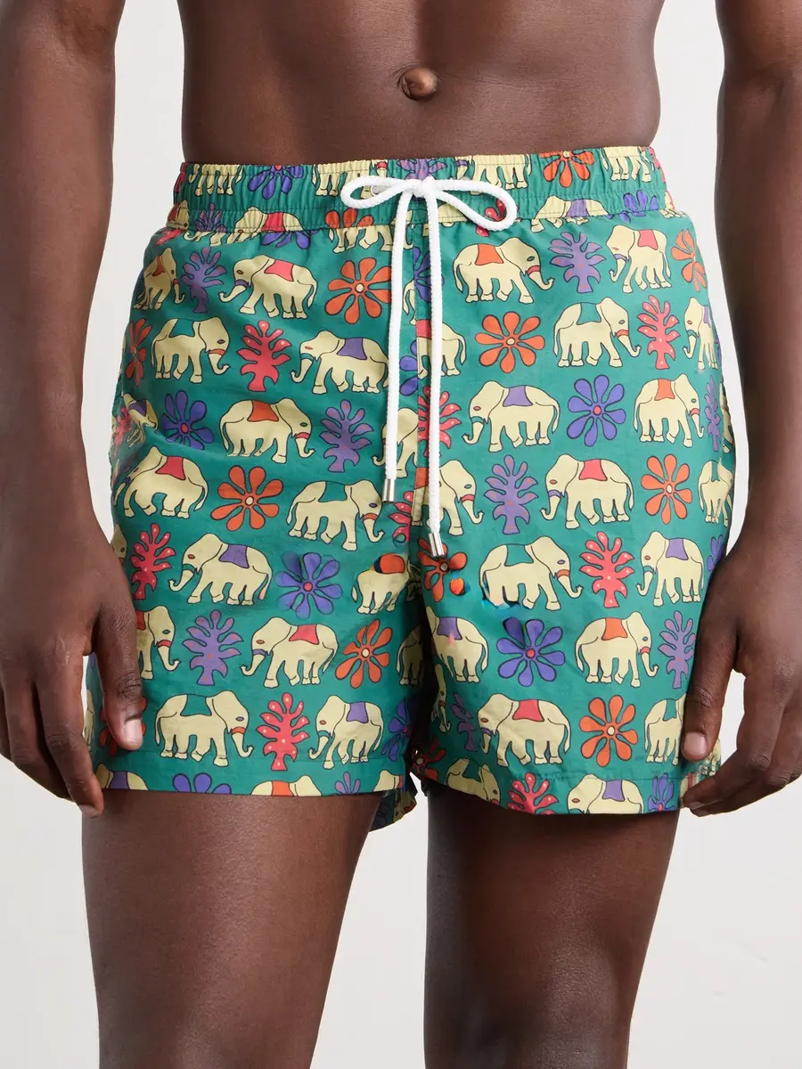 Drake's Straight-Leg Mid-Length Printed Swim Shorts - Men | Thumbnail 2