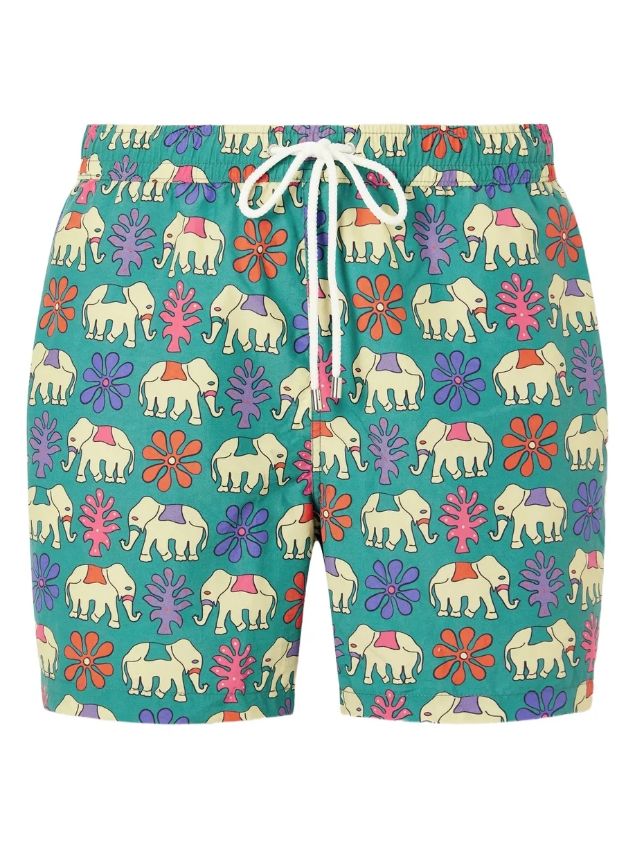 Drake's Straight-Leg Mid-Length Printed Swim Shorts - Men