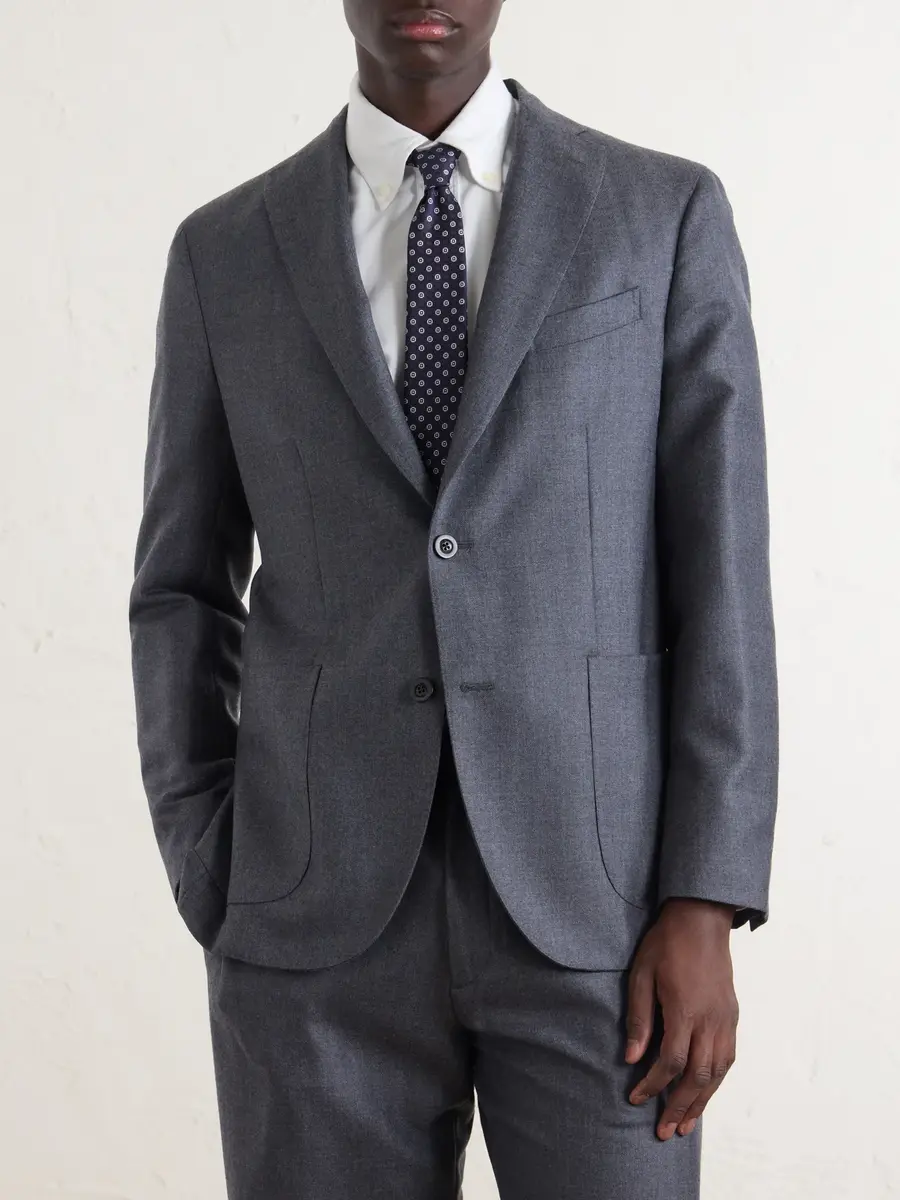 Boglioli Double-Breasted Herringbone Virgin Wool Suit Jacket - Men | Thumbnail 3