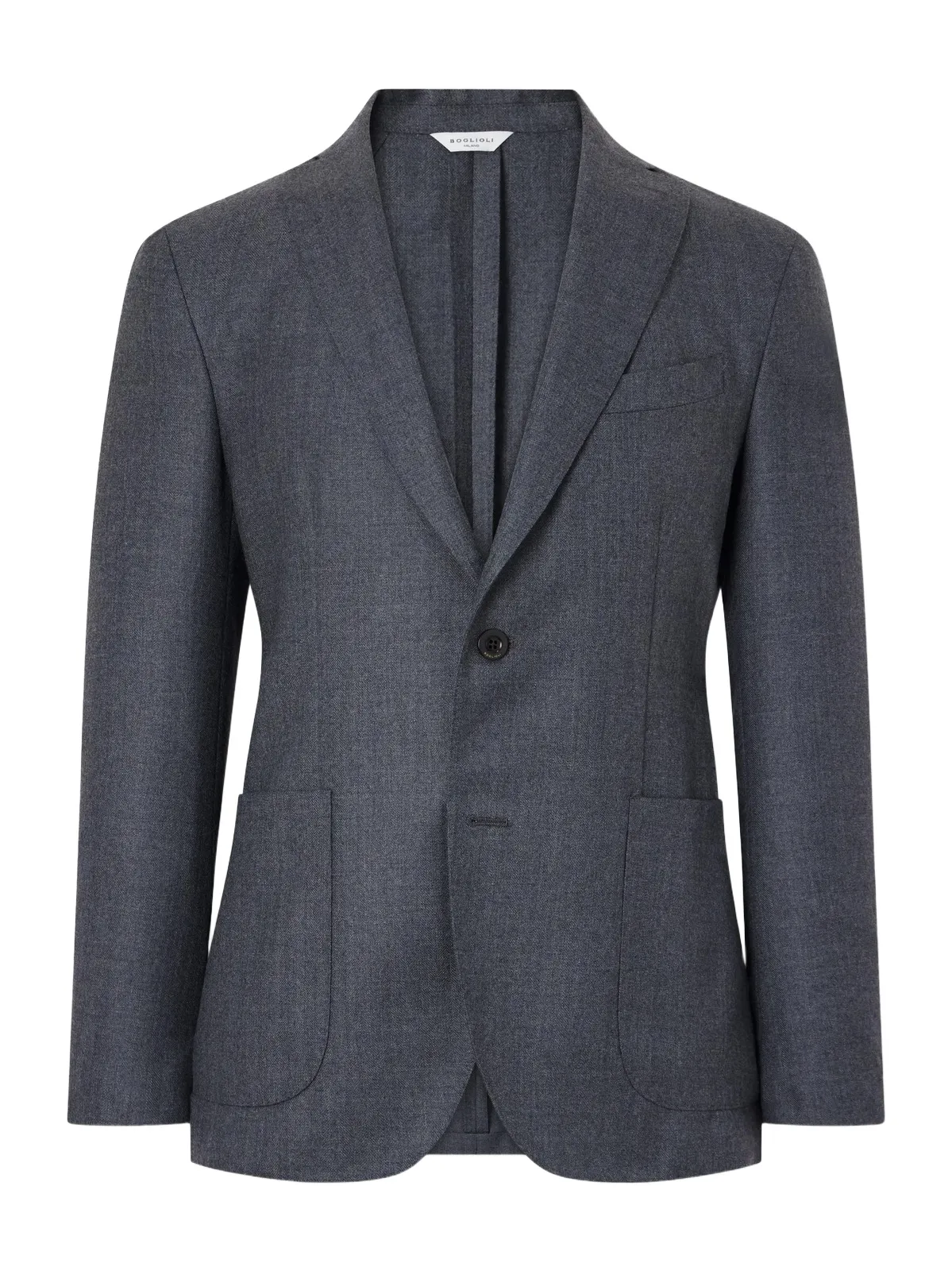 Double-Breasted Herringbone Virgin Wool Suit Jacket - Men