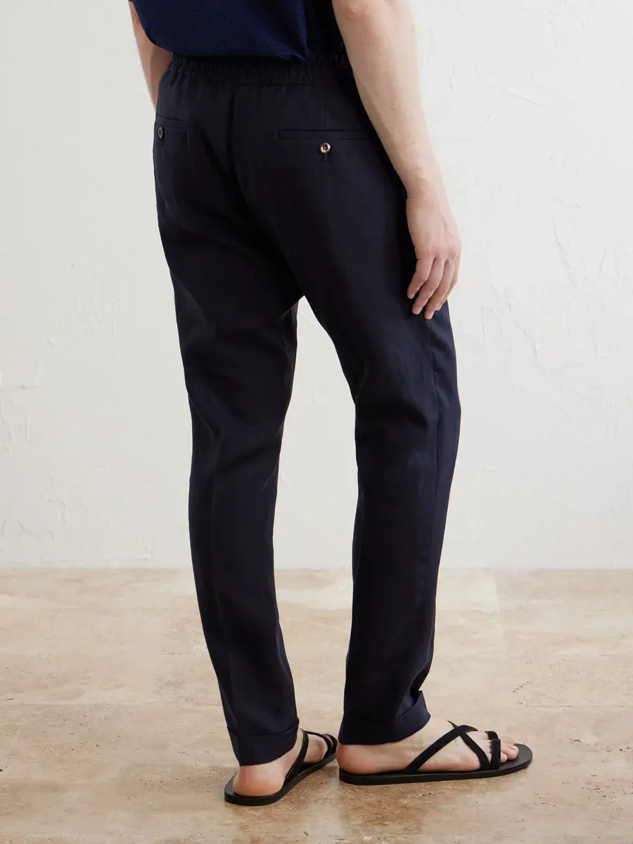 Paul Smith Straight-Leg Linen Trousers - Men | Thumbnail 4