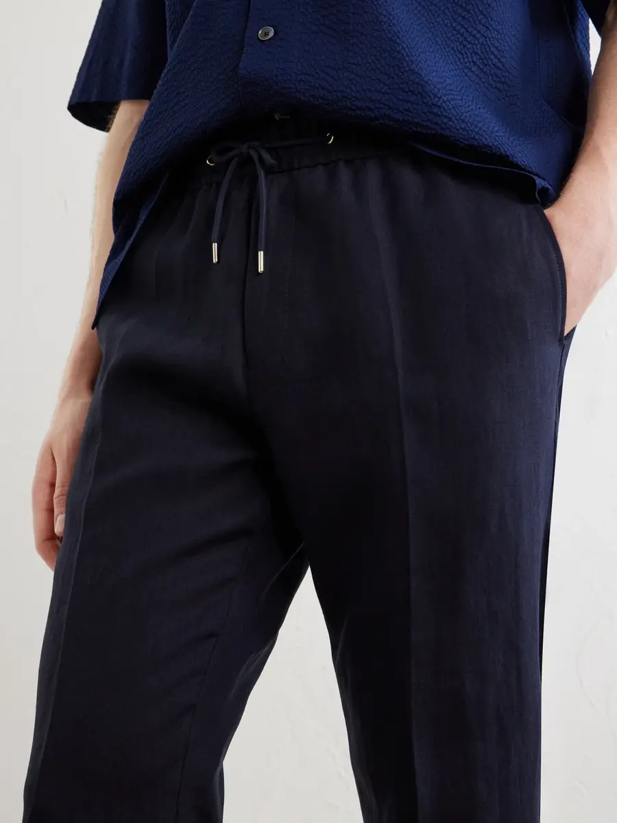 Paul Smith Straight-Leg Linen Trousers - Men | Thumbnail 5