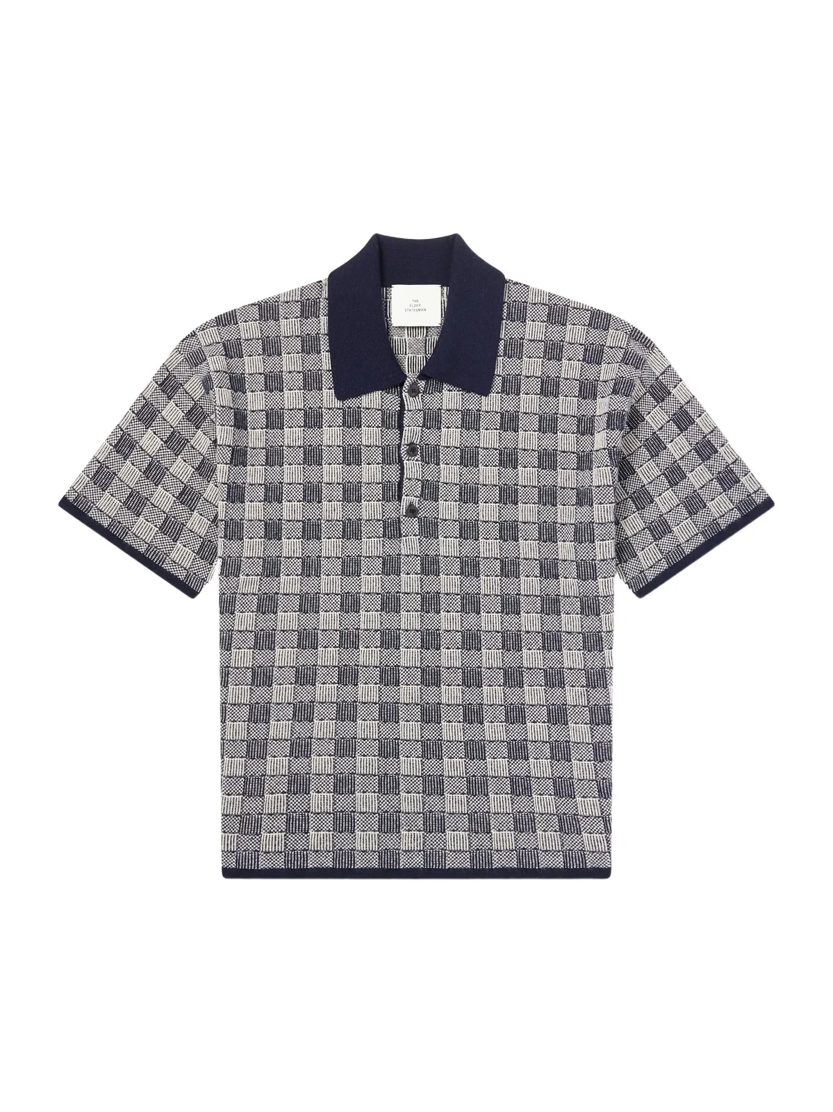 Checked Cashmere Polo Shirt - Men Checked Cashmere Polo Shirt - Men
