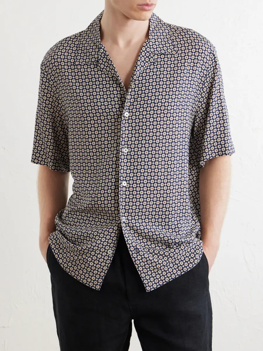 A.P.C. Bennet Printed Crepe de Chine Shirt - Men | Thumbnail 3 A.P.C. Bennet Printed Crepe de Chine Shirt - Men | Thumbnail 3