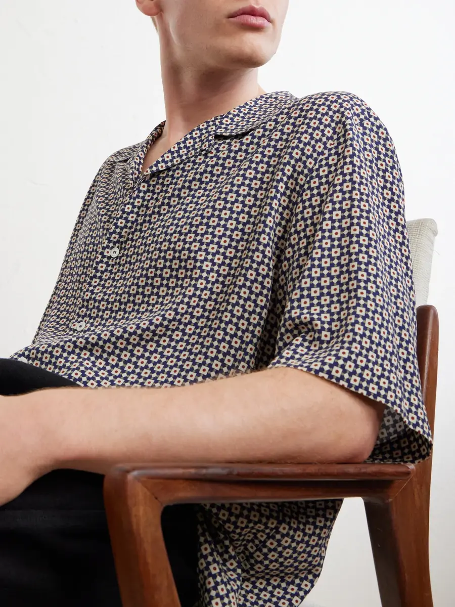 A.P.C. Bennet Printed Crepe de Chine Shirt - Men | Thumbnail 5 A.P.C. Bennet Printed Crepe de Chine Shirt - Men | Thumbnail 5