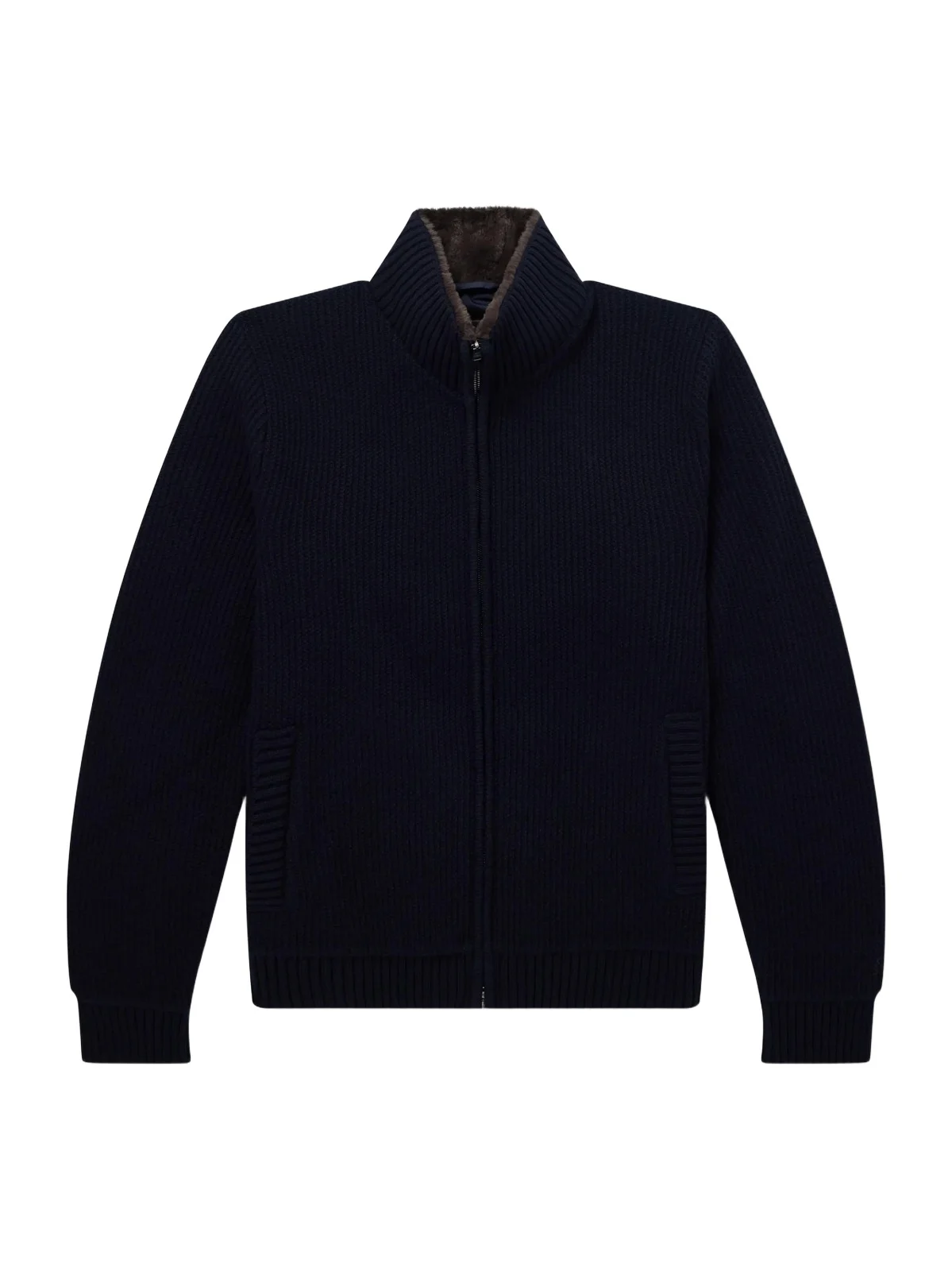Wool Zip-Up Cardigan - Men Wool Zip-Up Cardigan - Men