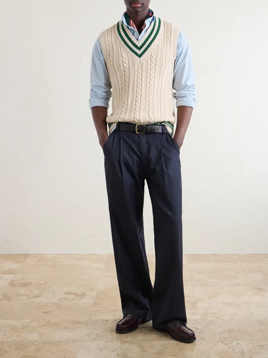 Drake's Cricket Knitted Cotton and Cashmere-Blend Vest - Men | Thumbnail 2
