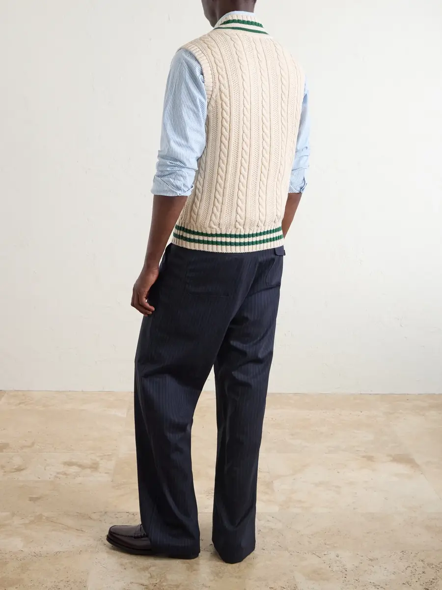 Drake's Cricket Knitted Cotton and Cashmere-Blend Vest - Men | Thumbnail 4