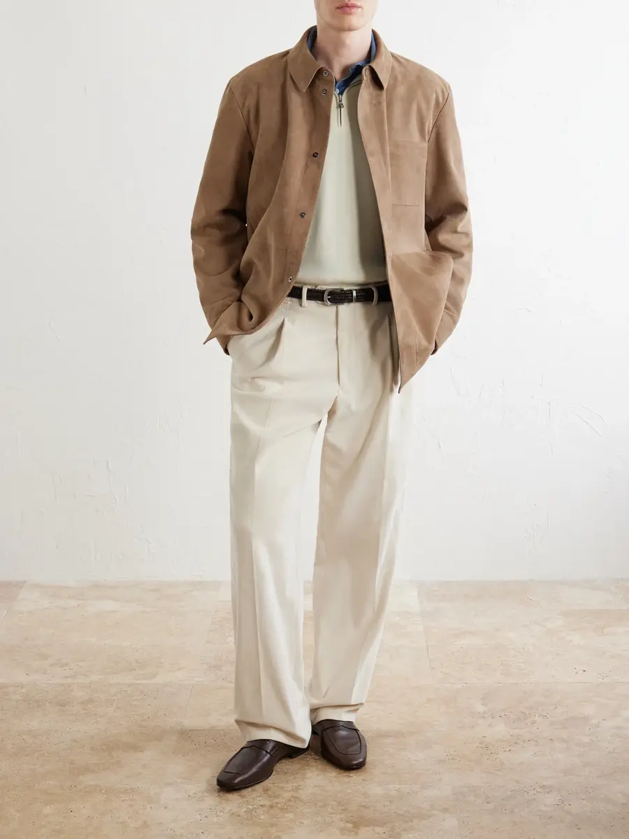 Canali Panelled Suede Overshirt - Men | Thumbnail 2 Canali Panelled Suede Overshirt - Men | Thumbnail 2