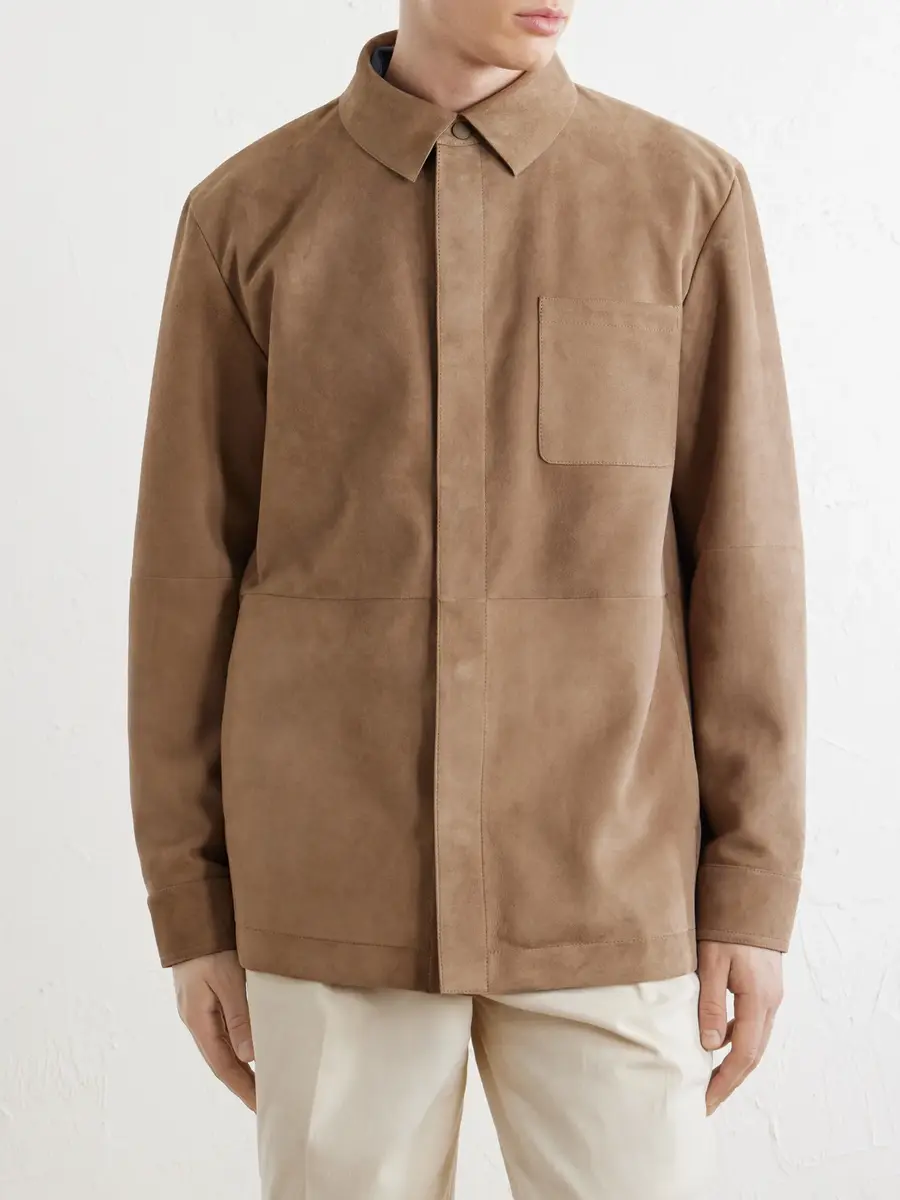 Canali Panelled Suede Overshirt - Men | Thumbnail 3 Canali Panelled Suede Overshirt - Men | Thumbnail 3