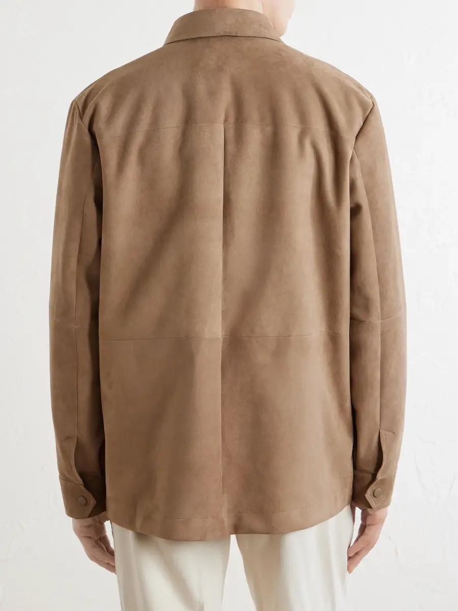 Canali Panelled Suede Overshirt - Men | Thumbnail 4 Canali Panelled Suede Overshirt - Men | Thumbnail 4