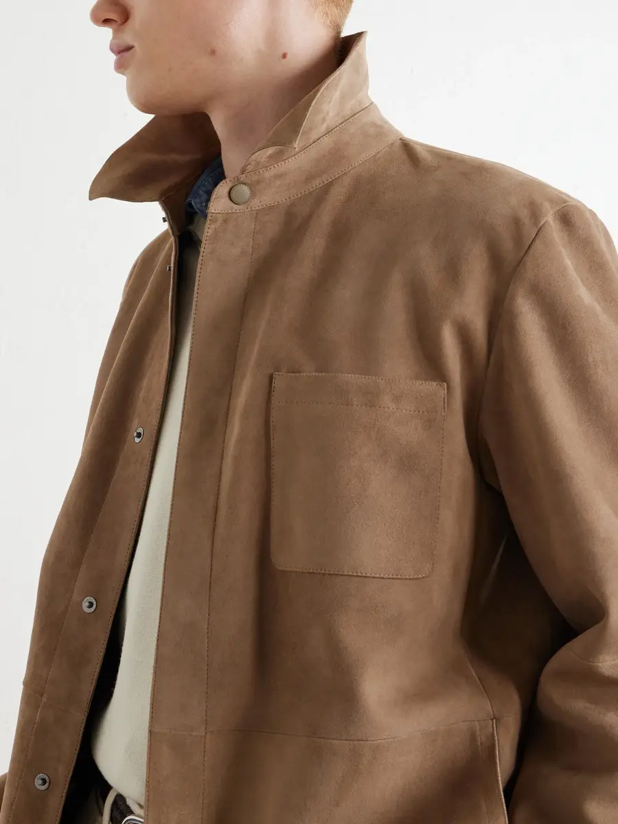 Canali Panelled Suede Overshirt - Men | Thumbnail 5 Canali Panelled Suede Overshirt - Men | Thumbnail 5