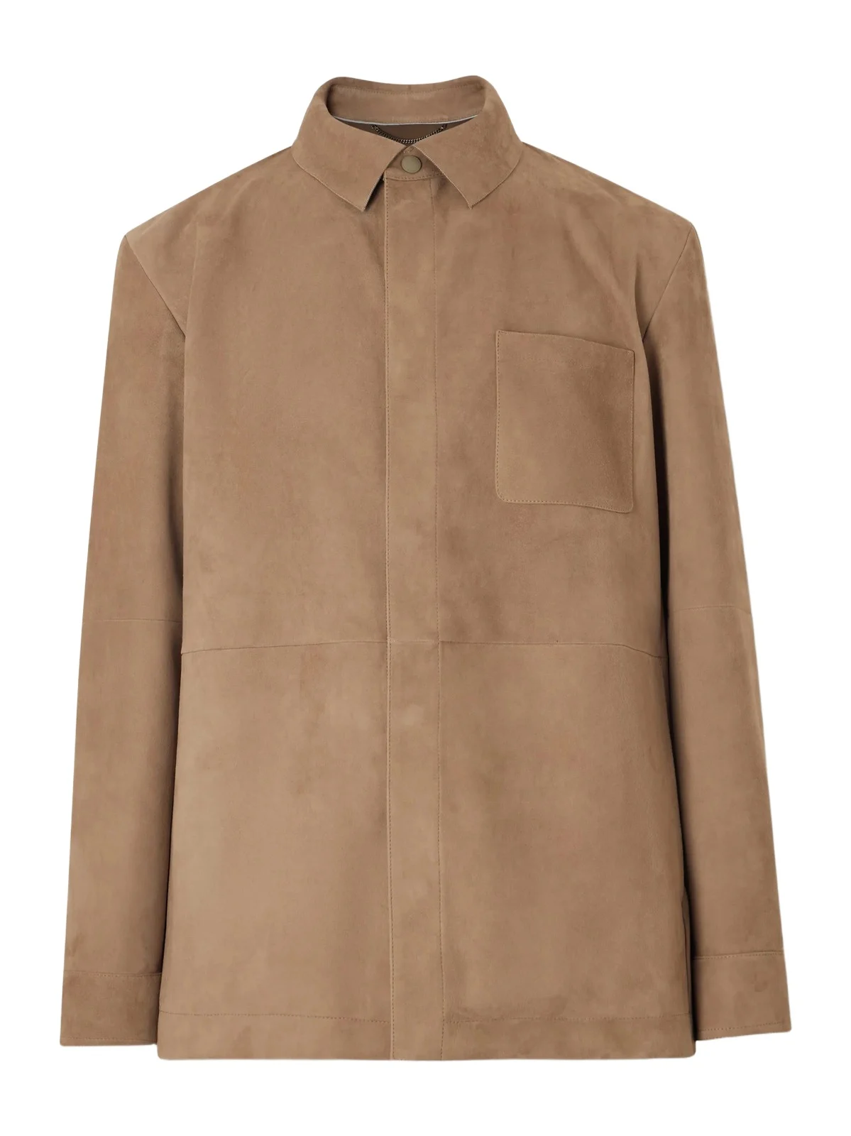 Panelled Suede Overshirt - Men Panelled Suede Overshirt - Men