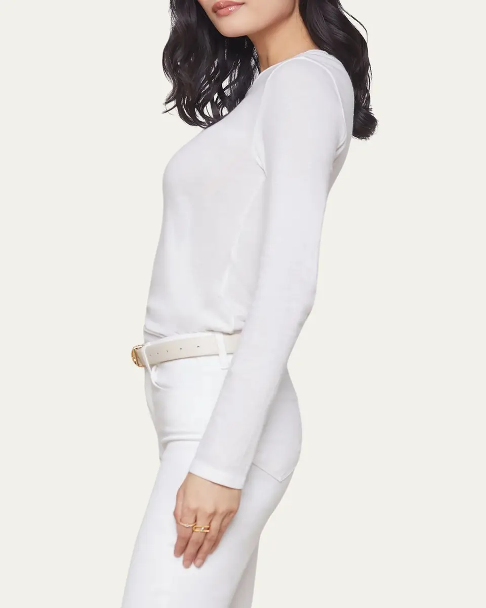 L'Agence Tess Long-Sleeve Crewneck Tee | Thumbnail 4