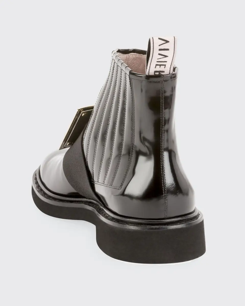 Roger Vivier Viv Ranger Patent Leather Pilgrim Buckle Booties | Thumbnail 2