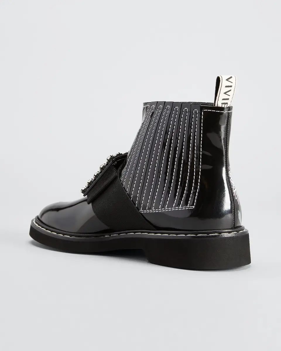 Roger Vivier Viv Ranger Patent Leather Pilgrim Buckle Booties | Thumbnail 3