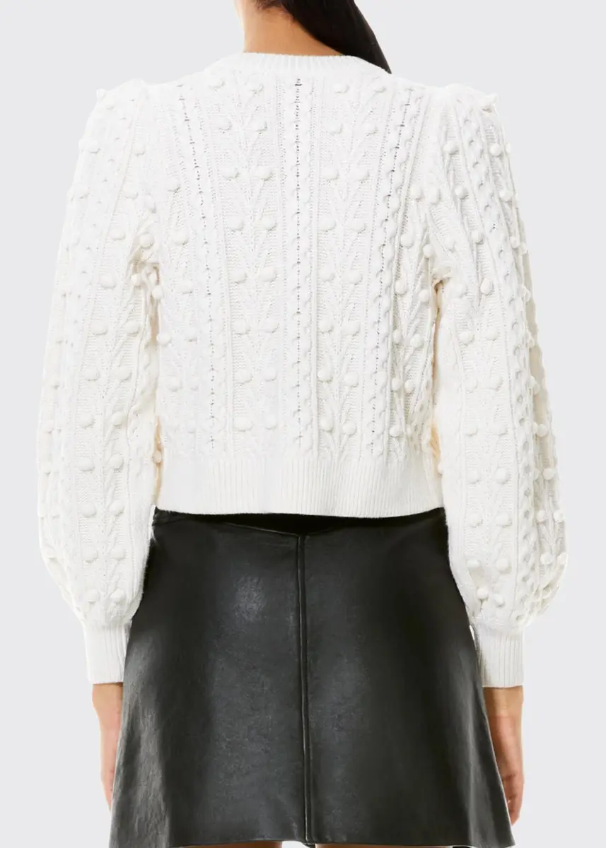 Alice + Olivia Kitty Puff-Sleeve Bauble Knit Sweater with Bows | Thumbnail 2