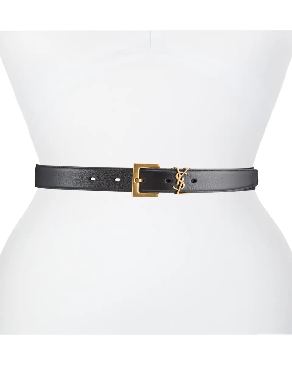 Saint Laurent Box Laque YSL Leather Belt | Thumbnail 3