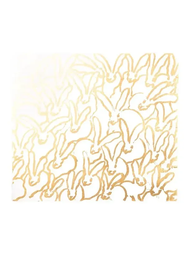 Hunt Slonem Rabbit Run Gold Leaf and Lacquer Placemat