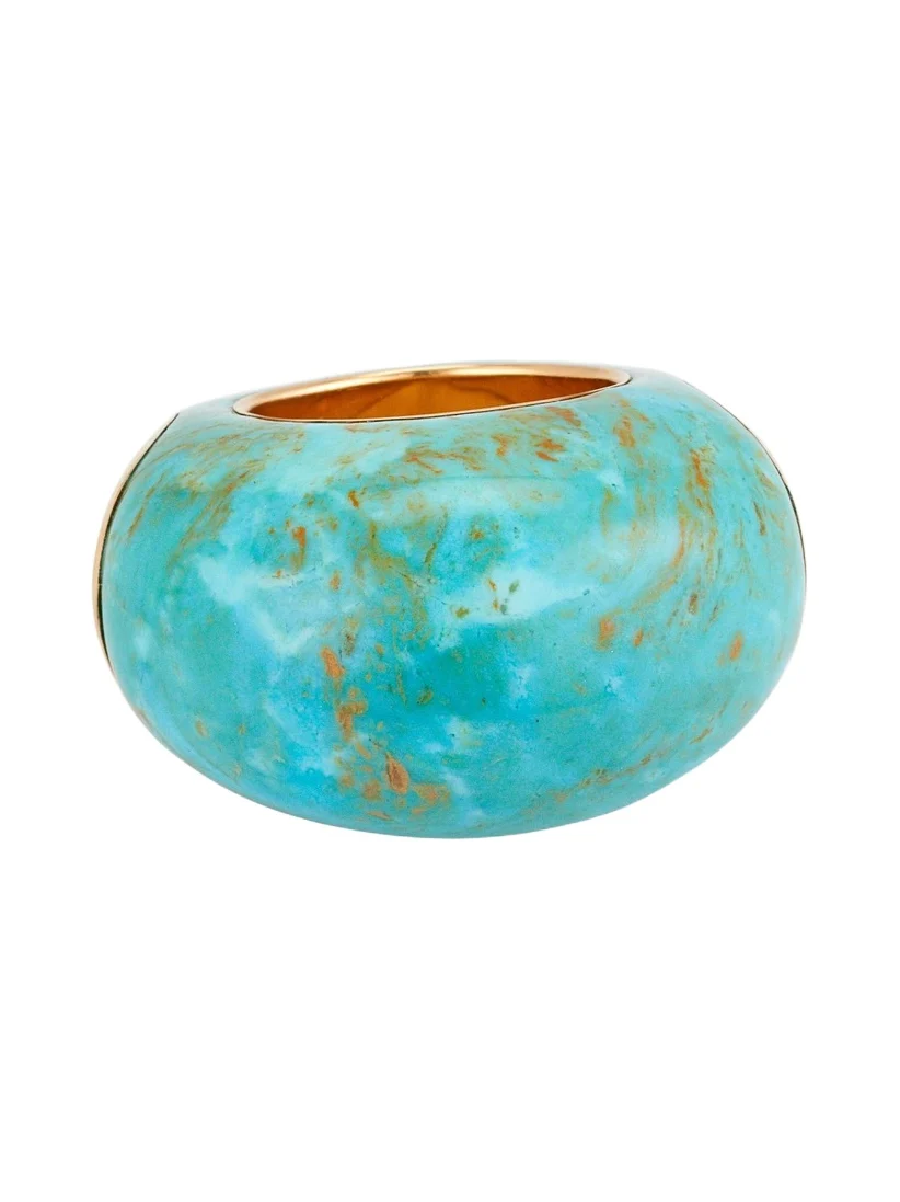 18k Yellow Gold and Turquoise Copa Ring