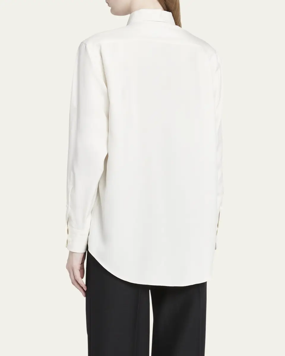 Loro Piana Andre Button Down Silk Blouse | Thumbnail 3