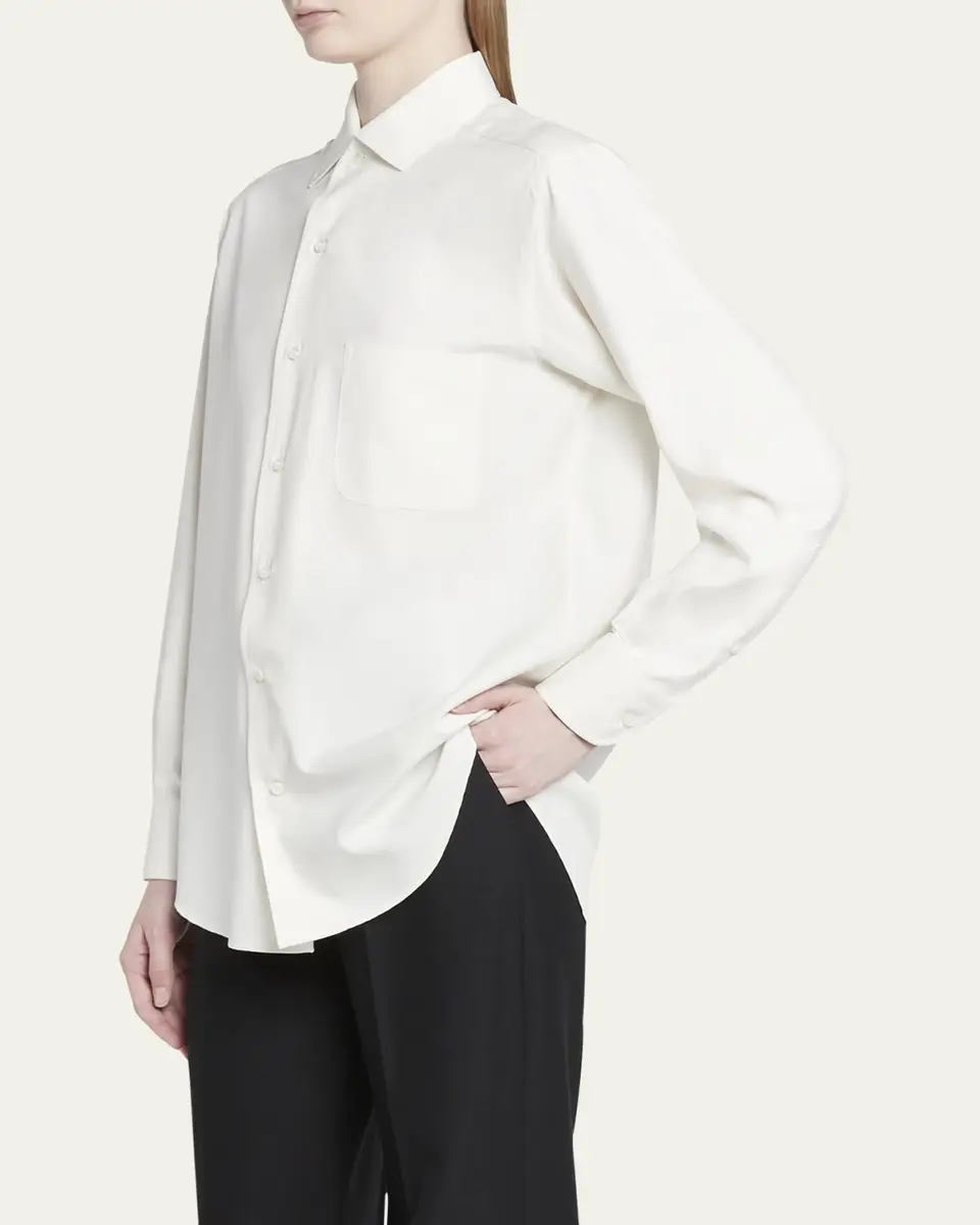 Loro Piana Andre Button Down Silk Blouse | Thumbnail 4