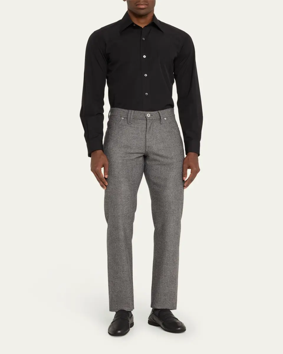 Brioni Men's Meribel Wool Flannel 5-Pocket Pants | Thumbnail 2