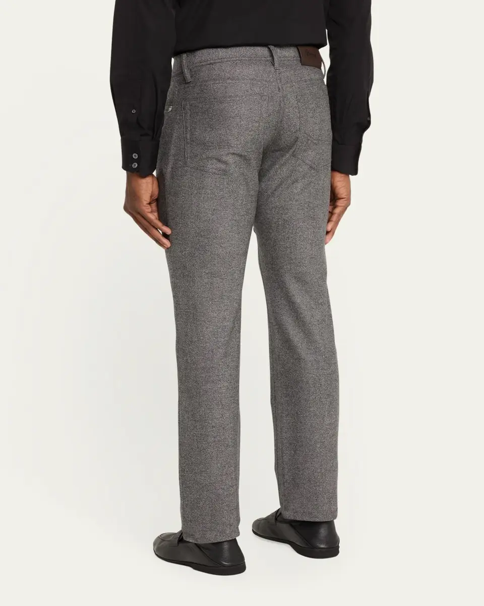 Brioni Men's Meribel Wool Flannel 5-Pocket Pants | Thumbnail 3