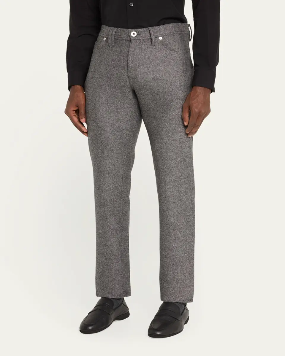 Brioni Men's Meribel Wool Flannel 5-Pocket Pants | Thumbnail 4