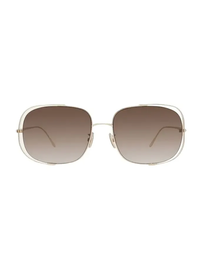 Metal Logo-Print Rectangle Sunglasses