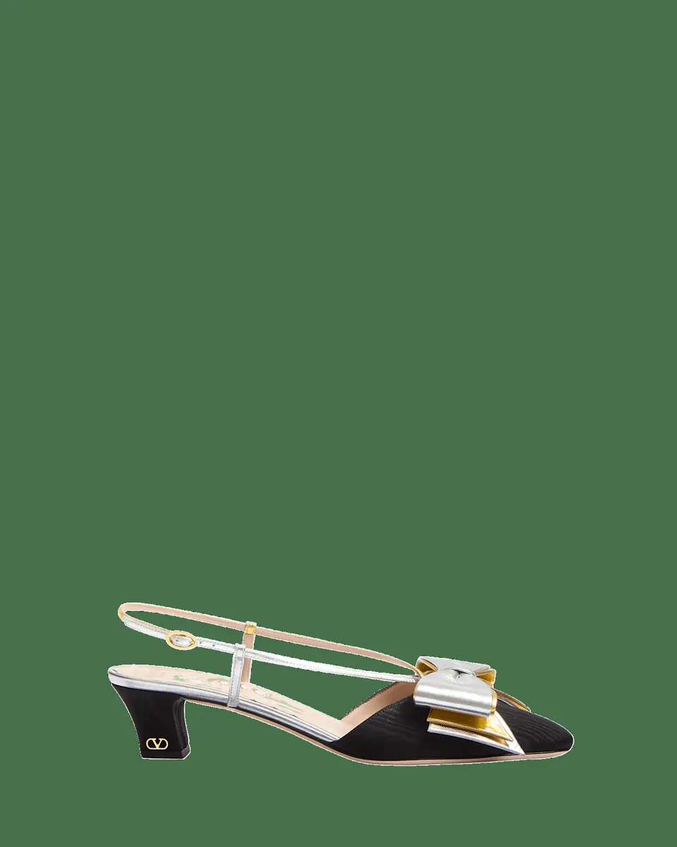 Valentino Garavani Bowow Moire Colorblock Slingback Pumps | Thumbnail 2 Valentino Garavani Bowow Moire Colorblock Slingback Pumps | Thumbnail 2