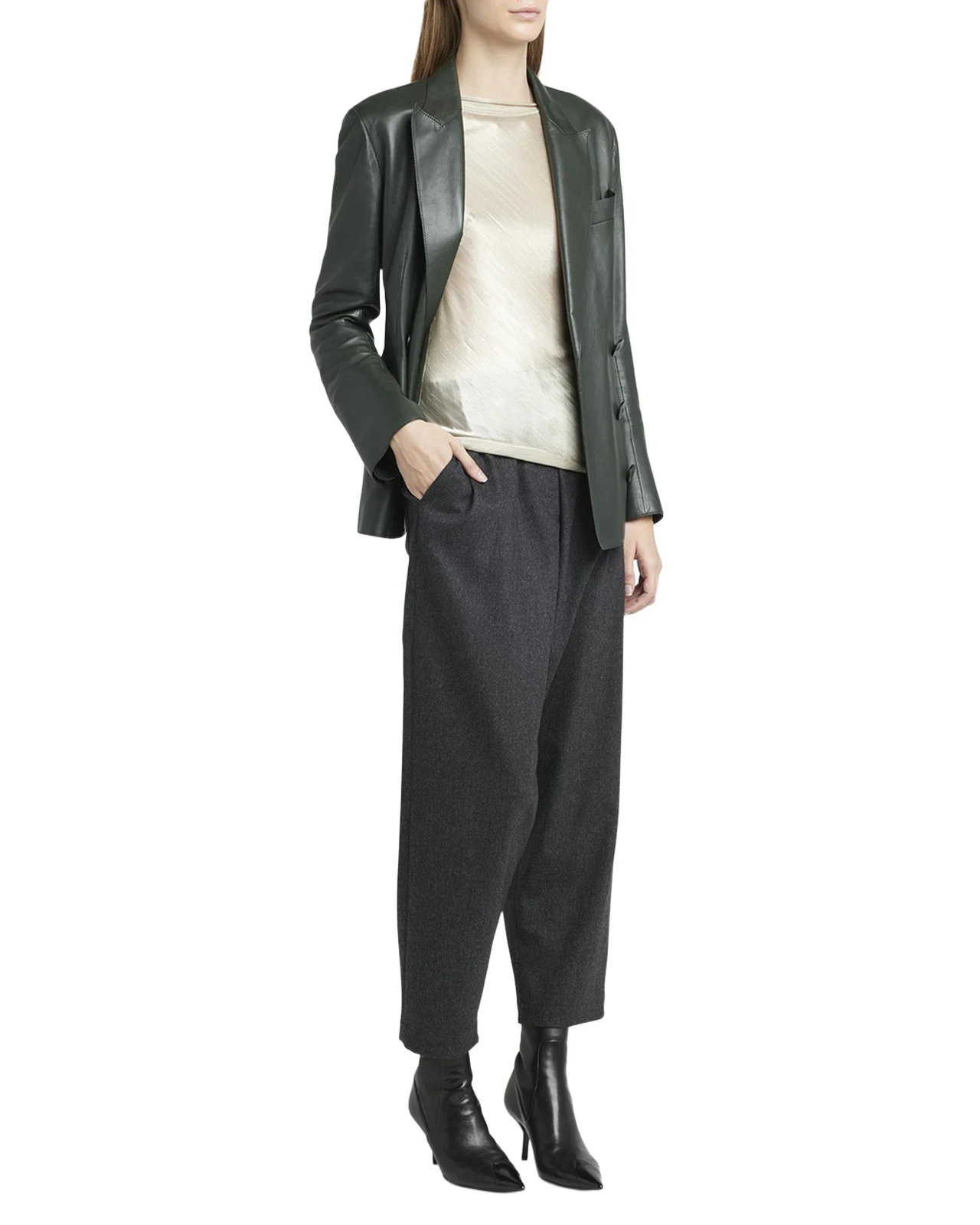 Giorgio Armani Tailored Leather Blazer Jacket