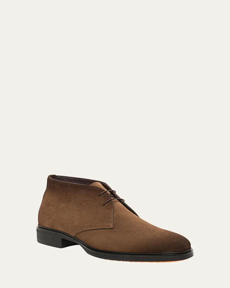 Santoni Men's Easy Suede Derby Shoes | Thumbnail 2