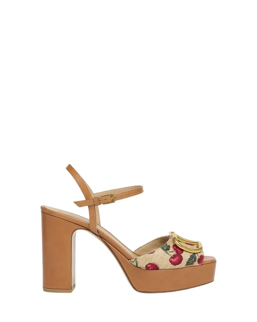 Valentino Garavani VLogo Cherry Ankle-Strap Platform Sandals | Image 1 Valentino Garavani VLogo Cherry Ankle-Strap Platform Sandals | Image 1