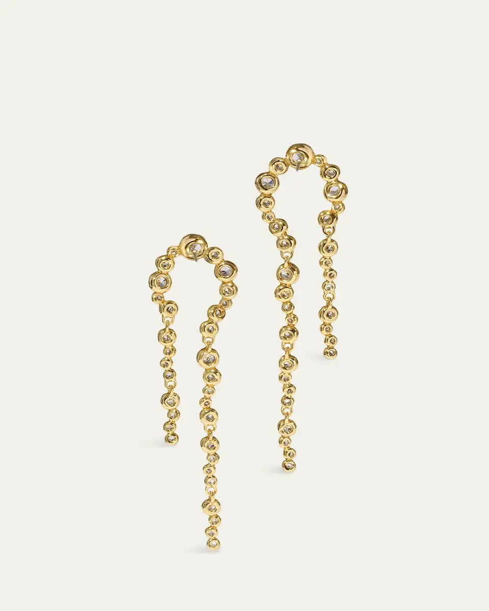 ALEXIS BITTAR Asterales Gold CZ Arched Long Earrings | Thumbnail 3