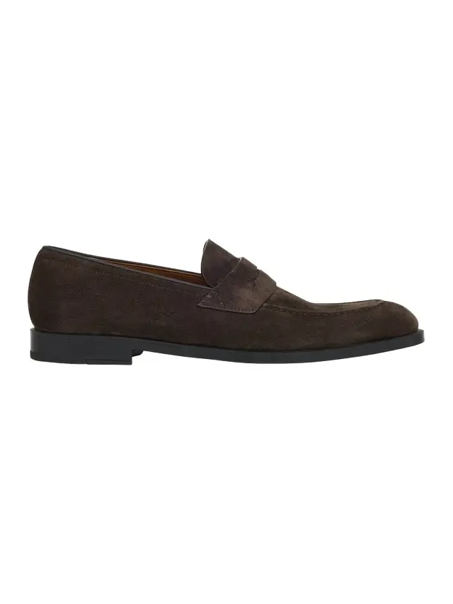 Men's Suede Rubber-Sole Penny Loafers