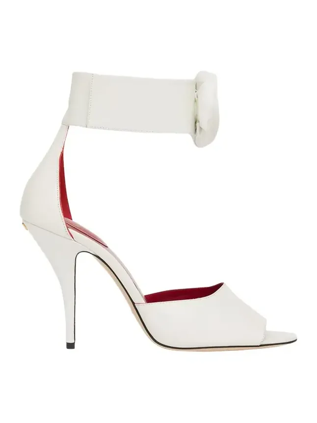 Embellished Rose Leather Sandals Embellished Rose Leather Sandals