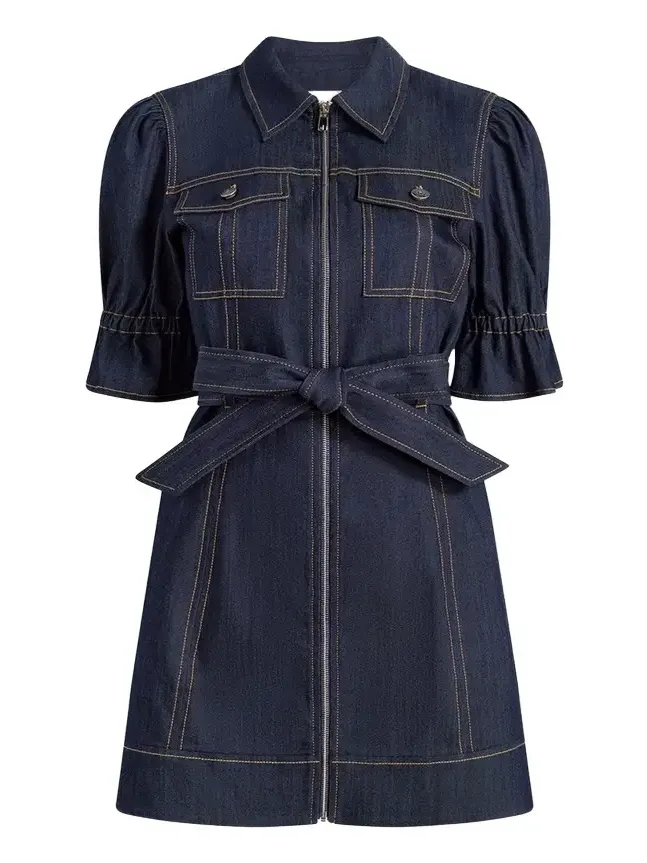 Holly Denim Puff-Sleeve Mini Dress Holly Denim Puff-Sleeve Mini Dress