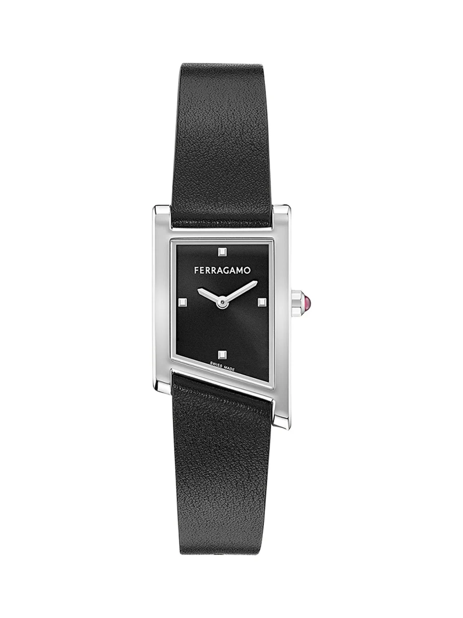 Asymetrique 22X36MM Stainless Steel Leather Watch Asymetrique 22X36MM Stainless Steel Leather Watch