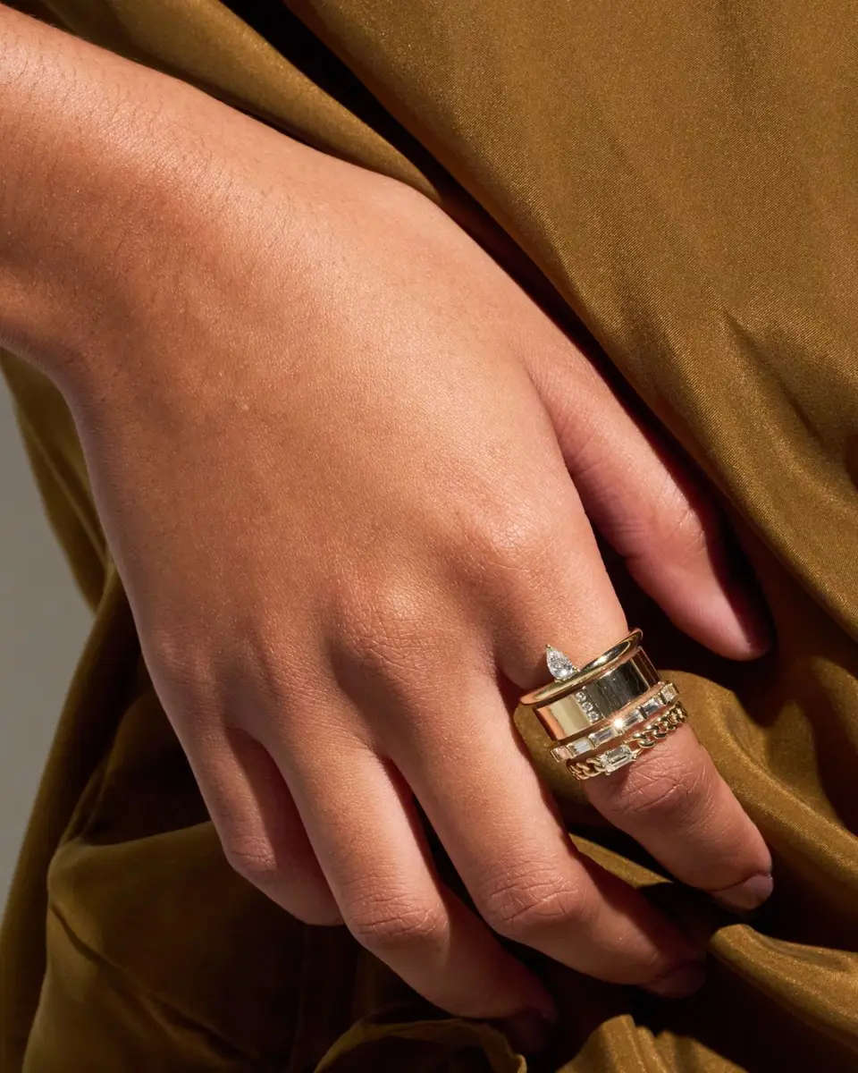 Type Jewelry 14K Yellow Gold Type Stack Ring | Thumbnail 4 Type Jewelry 14K Yellow Gold Type Stack Ring | Thumbnail 4