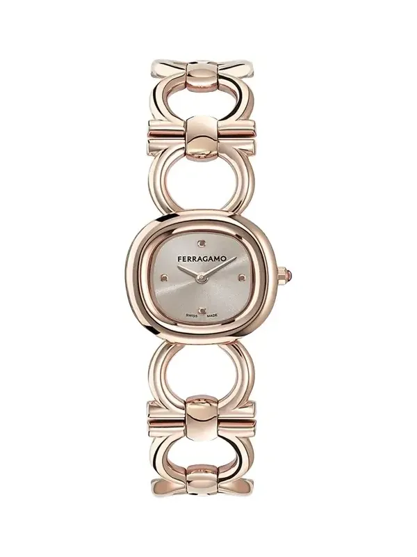 Double Gancini 25MM IP Rose Gold Bracelet Watch Double Gancini 25MM IP Rose Gold Bracelet Watch