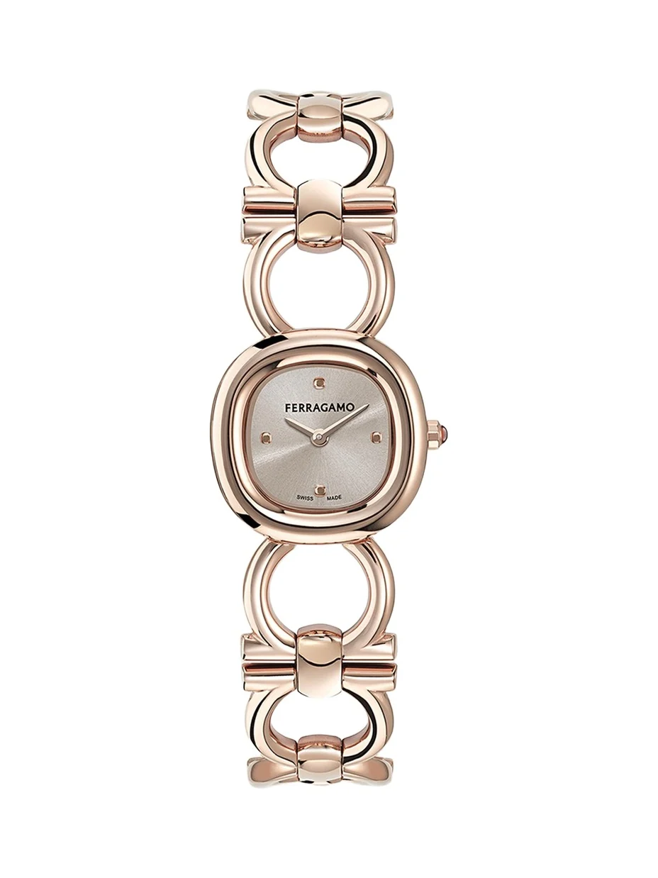 Double Gancini 25MM IP Rose Gold Bracelet Watch Double Gancini 25MM IP Rose Gold Bracelet Watch