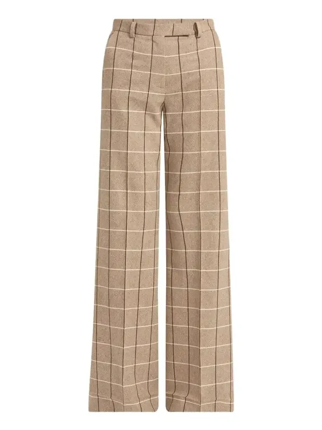 Valentino Garavani Check Wool Wide-Leg Pants