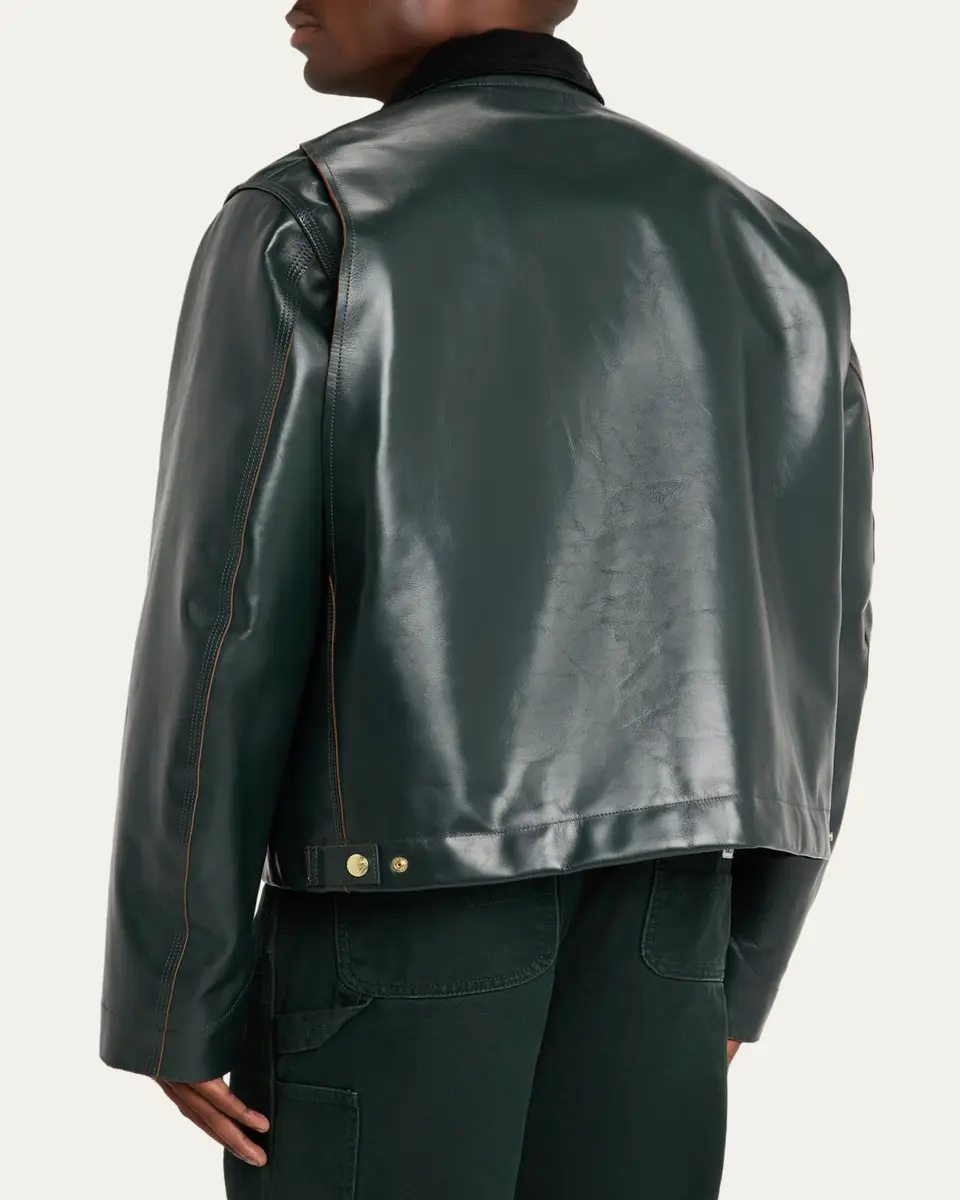 SACAI x CARHARTT WIP Men's Leather Moto Jacket | Thumbnail 3 SACAI x CARHARTT WIP Men's Leather Moto Jacket | Thumbnail 3