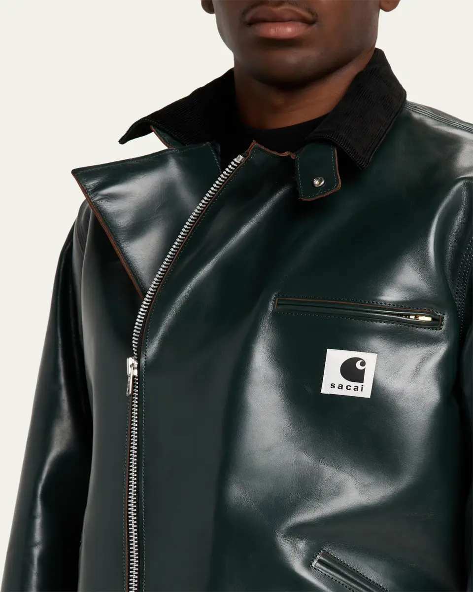 SACAI x CARHARTT WIP Men's Leather Moto Jacket | Thumbnail 5 SACAI x CARHARTT WIP Men's Leather Moto Jacket | Thumbnail 5