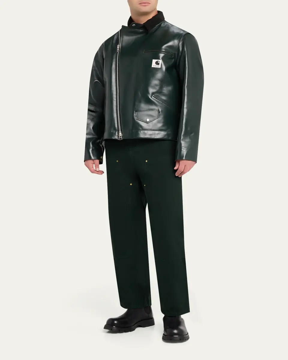 SACAI x CARHARTT WIP Men's Leather Moto Jacket | Thumbnail 6 SACAI x CARHARTT WIP Men's Leather Moto Jacket | Thumbnail 6